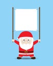 Vector Santa Claus holding Blank Banner or Sign