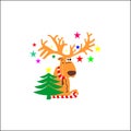 Vector of Santa Claus and Reindeer