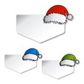 vector Santa hats with label