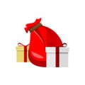 Vector Santa`s Gift Bag