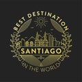 Vector Santiago City Badge, Linear Style Royalty Free Stock Photo