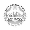 Vector Santiago City Badge, Linear Style Royalty Free Stock Photo