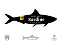 Vector sardine label Royalty Free Stock Photo