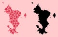 Vector Collage Map of Mayotte Islands of Infection Icons and Solid Map Royalty Free Stock Photo