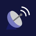 Vector Satellite Antenna icon. Satellite Antenna simple icon in flat style on blue background Royalty Free Stock Photo