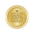 Vector Satisfaction Guaranteed Gold Sign, Round Label Royalty Free Stock Photo