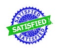 SATISFIED Bicolor Rosette Grunge Stamp Seal