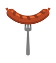 Vector sausage and fork