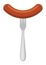 Vector sausage and fork