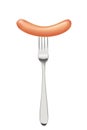 Vector sausage on a fork