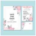 Vector Save The Date Invitation weeding floral flower