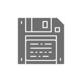 Vector save, diskette, floppy disc grey icon. Royalty Free Stock Photo