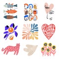 Vector Scandinavian icon illustration collection set graphic resource Royalty Free Stock Photo