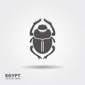 Vector Scarab Beetle. Ancient Egypt. Flat icon Royalty Free Stock Photo