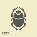 Vector Scarab Beetle. Ancient Egypt. Flat icon Royalty Free Stock Photo