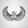 Vector scarab beetle, tattoo style Royalty Free Stock Photo