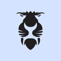 vector scary lion face logo icon