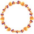 Vector Scattered Sweet Candy Corn Circle Wreath