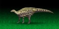 Vector Scelidosaurus. Ornithischian dinosaur. Monochrome vector illustration of silhouette of prehistoric creature