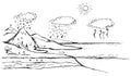 Vector schematic water cycle in nature