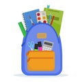 Vector school backpack Royalty Free Stock Photo