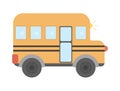 Vector school bus. Back to school educational clipart. Cute flat style public transport. Transportation icon isolated on white Royalty Free Stock Photo