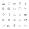 Vector School education icon collection on white background