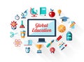 Vector school flat design composition Royalty Free Stock Photo