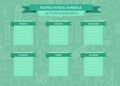 Vector school or work schedule template