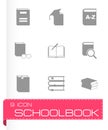 Vector schoolbook icon set Royalty Free Stock Photo