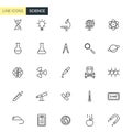 Vector science line icons Royalty Free Stock Photo