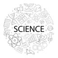 Vector Science pattern with word. Science background