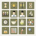 Vector Science and research Web Icons Royalty Free Stock Photo