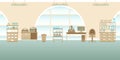 Vector scientific laboratory interior empty scene in flat style