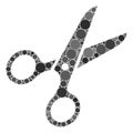 Vector Scissors Collage of Small Circles Royalty Free Stock Photo