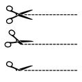 Scissors cut lines Royalty Free Stock Photo