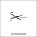 Vector scissors icon on white isolated background. Layers grouped for easy editing illustration. Royalty Free Stock Photo