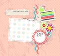 Vector scrapbook pagge for girl album