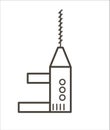 Vector screwdriver icon. Flat linear black and white tool illustration. Building, carpenter equipment for card, poster or flyer