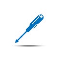 Vector screwdriver solid icon white background