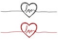 Vector scribble hand drawn heart with love concept