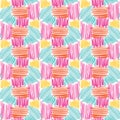 Vector scribbles colored pencils hatching hand drawn doodle seamless pattern Royalty Free Stock Photo