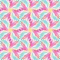 Vector scribbles colored pencils symmetrical hand drawn marks doodle seamless pattern Royalty Free Stock Photo