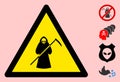 Vector Scytheman Warning Triangle Sign Icon