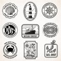 Vector sea journey vintage stamps Royalty Free Stock Photo