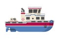 Vector sea or river tugboat in flat style Royalty Free Stock Photo