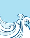 Vector sea waves outline graphic poster illustration. Abstract Sea ocean big blue waves background for text