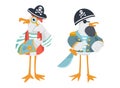 Funny vector seagulls pirates