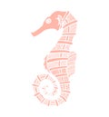 Vector seahorses painted by hand.