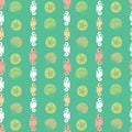 Vector seahorses and seashells on sea green seamless pattern background